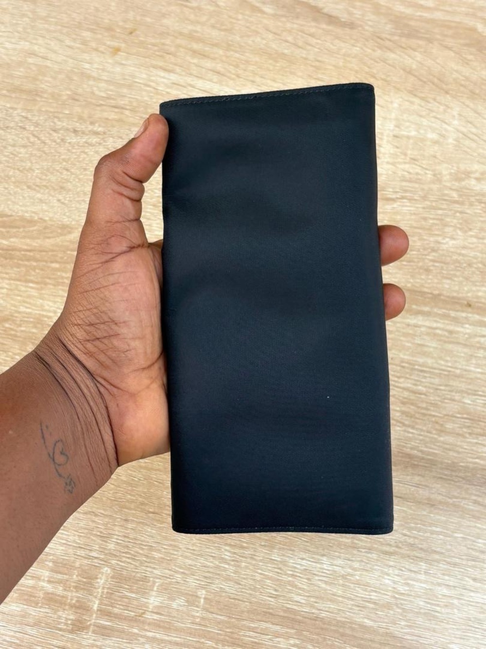 Prada Black Nylon Long Wallet with Silver Triangle Logo - Picture 6 of 8